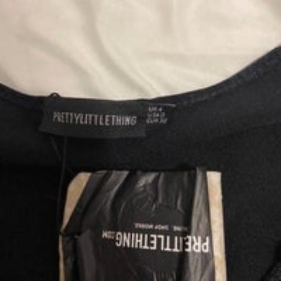 Black Slinky Longsleeve Mesh Detail Top - Picture 4 of 4